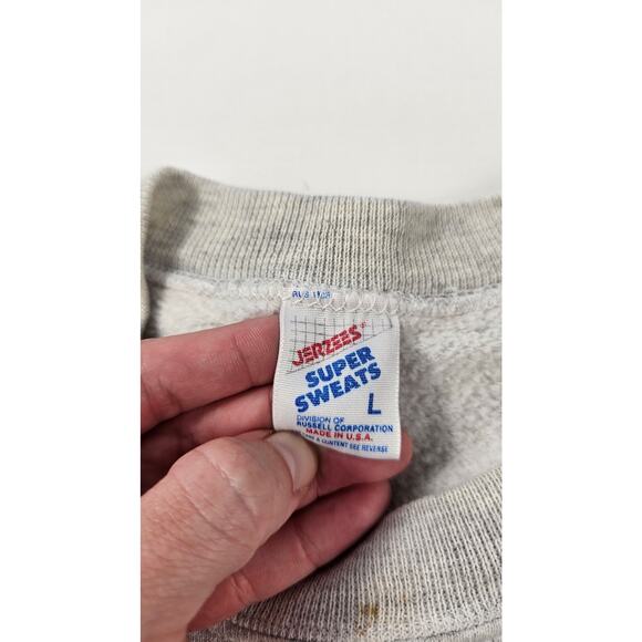 Jerzees super sweats USA made phi delta theta fraternity sweater vintage 90s L+ - Picture 5 of 7